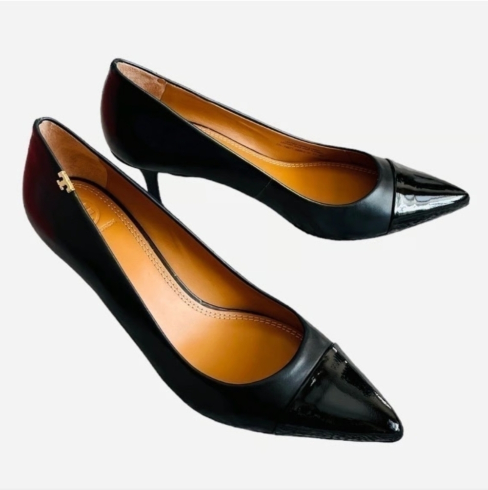 Tory Burch Penelope 65MM Black Leather Pumps Women’s Size 5.5 Made in Italy - Picture 6 of 9